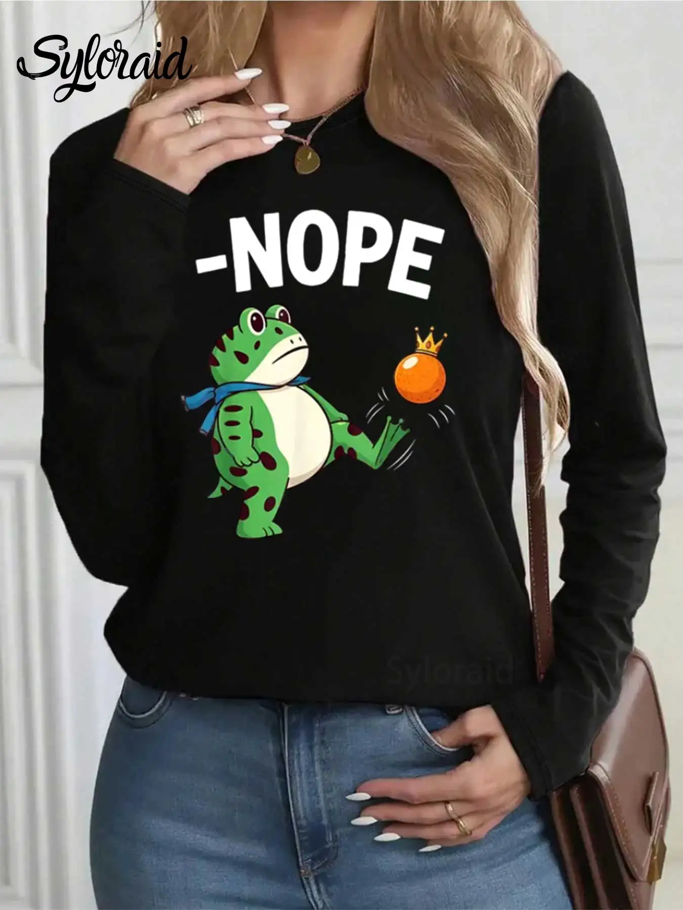 المرأة طويلة الأكمام تي شيرت مضحك الضفدع السياسي مقاومة الجرافيك تي شيرت الحرية قميص أزياء جولة الرقبة عارضة أعلى