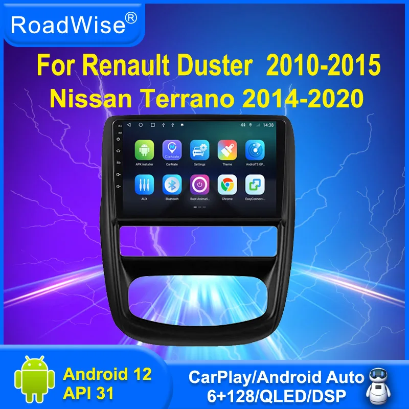 

Roadwise Android автомобильный радиоприемник мультимедиа Carplay для Renault Duster 2010-2015 Nissan Terrano 2014-2020 4G Wifi DVD Navi GPS 2din BT