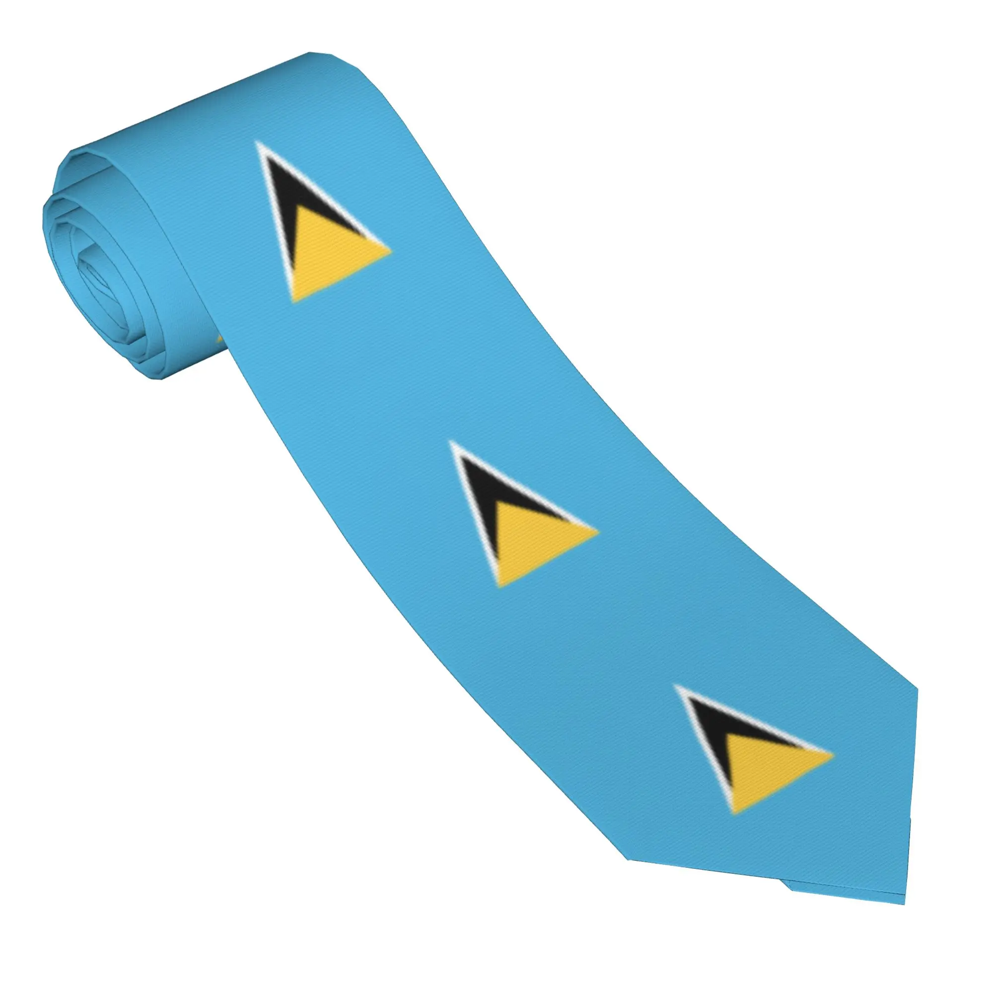 

Saint Lucia Flag Tie Daily Wear Party Neck Ties Vintage Cool Neck Tie For Unisex Adult Graphic Collar Tie Necktie Gift Idea