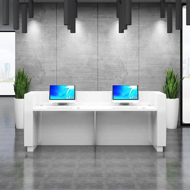 Small Reception Desk Simple and Modern Paint Desk Company Service Consultation Welcome Bar Cashier Counter