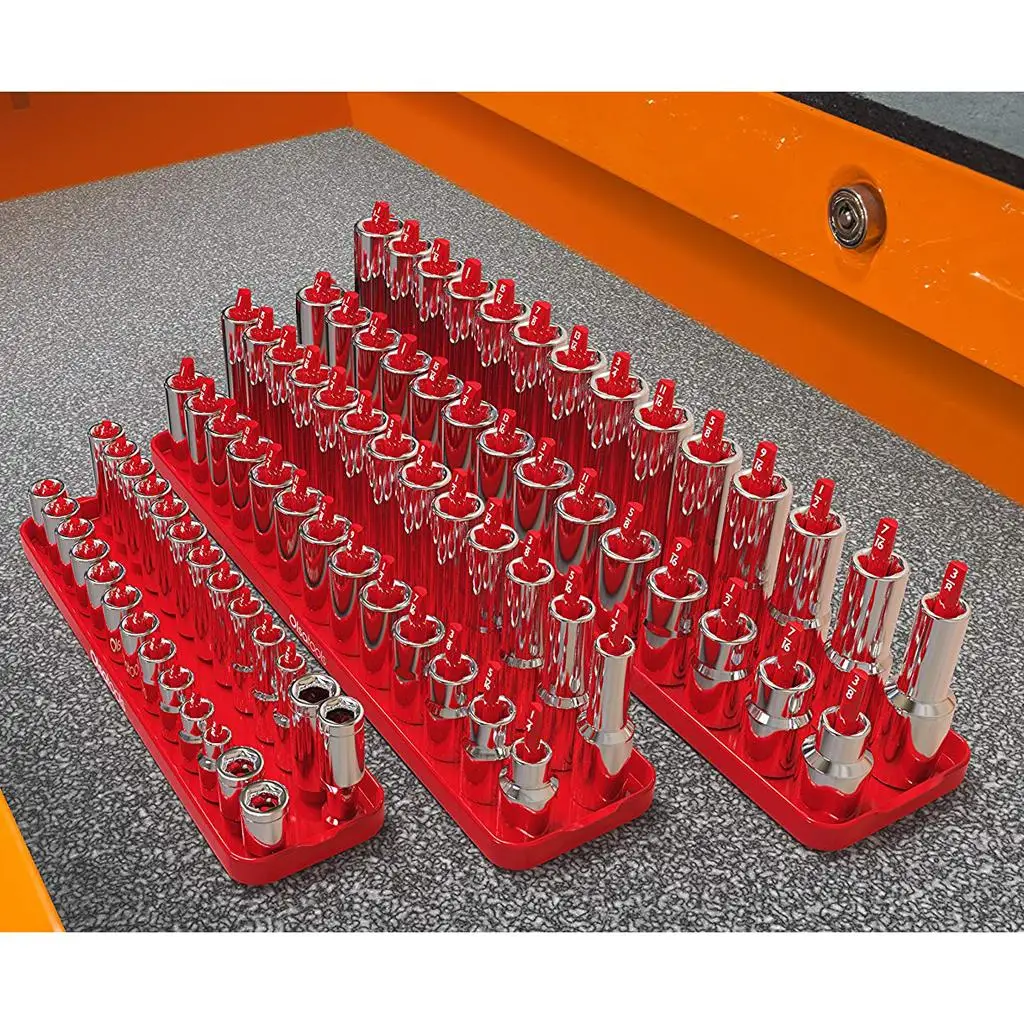 Socket Tray Rack Storage Holder Plastic Organizer for Sockets in Toolbox Garage Workshop