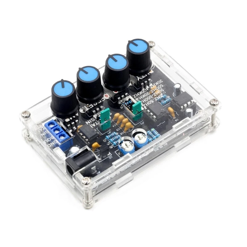 Low Frequency Signal Generator ICL8038 Generator DIY 5Hz-400KHz Adjsutable Triangular Square Generator Module with Case