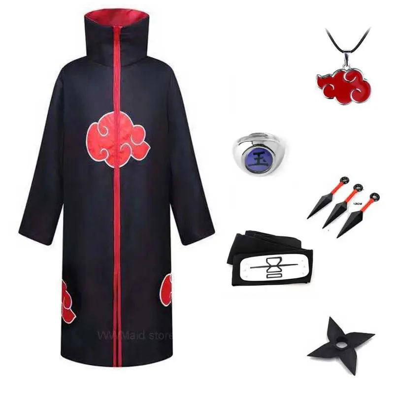 Kakuzu de Akatsuki bata capa anillo diadema Cosplay disfraz de Halloween