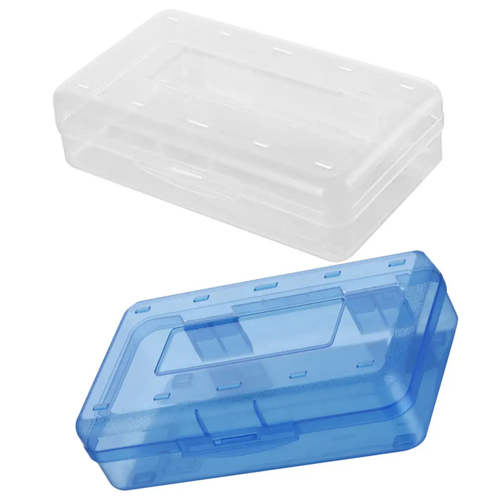 

2Pcs Plastic Pencil Case Multifunctional Portable Stationery Box Pencil Organizer Pen Storage Container Desk Organizer