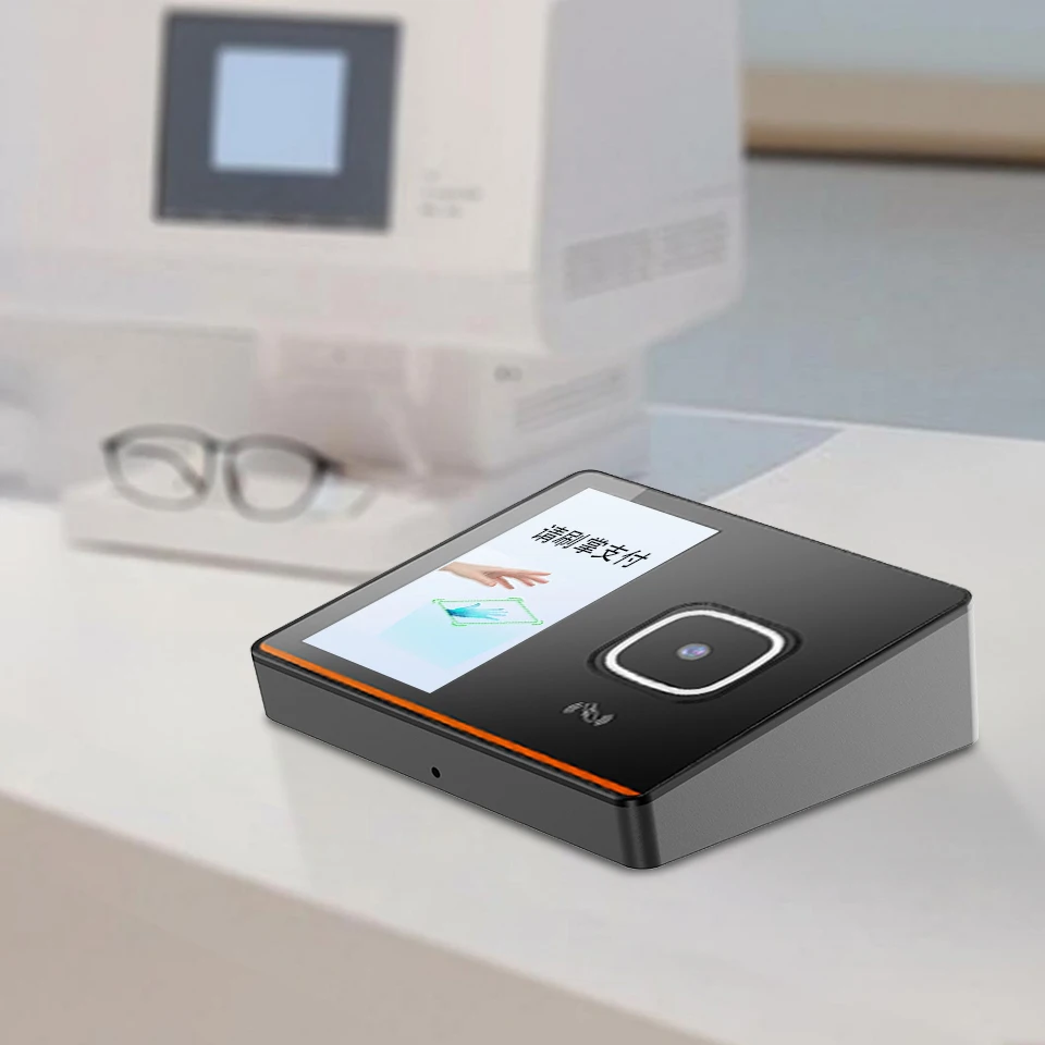 AI Palm Vein Access Control Android13 OS DC Powered Waterproof LCD Display Memory Card Storage NFC QR Code