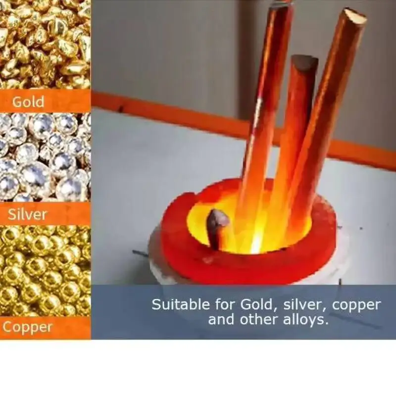 

Induction Gold Silver Copper Mini Melting Furnace For Sale With Crucible Tool Metal Welding, Quenching, Annealing, And Heating