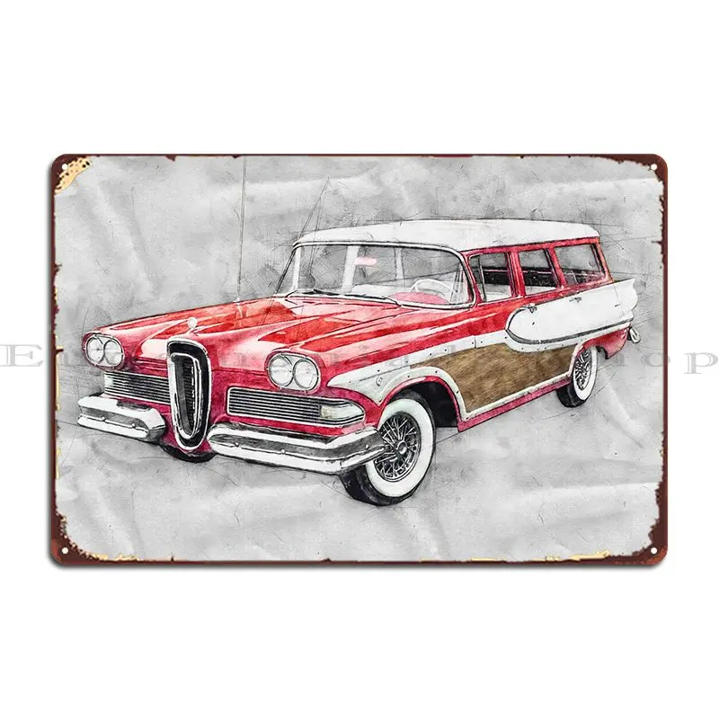 1958 Edsel Bermuda Metal Plaque Poster Wall Club Bar Garage Cinema Customized Tin Sign Poster