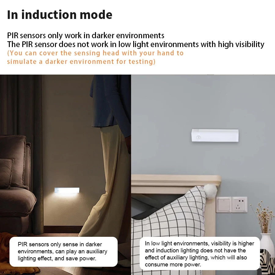 Motion Sensor LED Bar Light Rechargeable Induction Night Light Portable Cordless Magnetic Cabinet Lamp for Kitchen Room Bedside