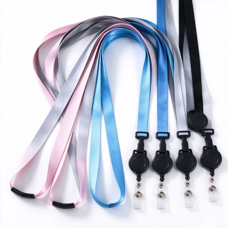 Retractable Neck Strap for Working Permit Work Card Badge Holder Lanyard with Safety Fastener Easy To Pull 46.5*1.5cm Durable