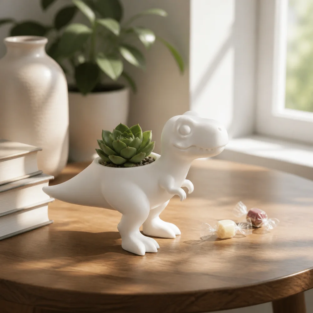 New Resin Dinosaur Flowerpot Small Planter Mini Potted Planter Multiple Color Options Succulent Flower Pot Home Decor