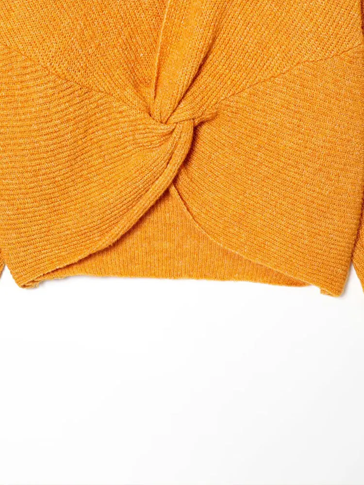 Nlzgmsj 2025 Herbst Kreuz Zurück Gestrickte Frauen Pullover Lange Ärmel Oansatz Pullover Weibliche Sexy Top Y2K