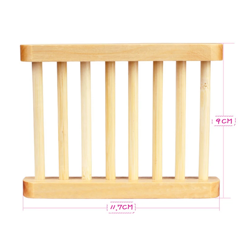 

Natural Bamboo Soap Rack Box Container Home Use Wooden Storage Holder Soaps Dishes Eco-friendly Wood Craft Bathroom Soap Tray