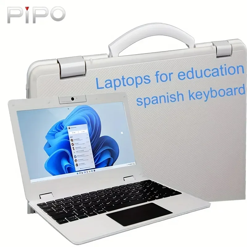 لوحة مفاتيح إسبانية 11.6 بوصة كمبيوتر محمول تعليمي للطلاب IP54 Intel Celeron CPU Notebook PC #1