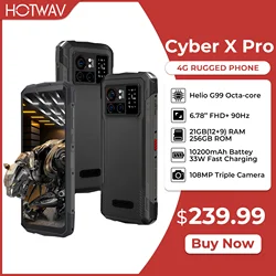 HOTWAV-ciber X Pro Rugged G99, 12GB + 256GB, 6,78 pulgadas, FHD + 90Hz, Android 13, 108MP, batería de 10200mAh, carga rápida de 33W, estreno mundial