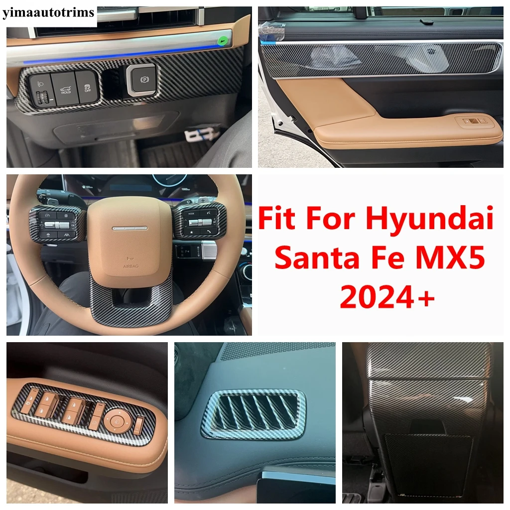 

Window Lift / Head Lamp Button / Steering Wheel / Door Armrest Strip Cover Trim For Hyundai Santa Fe MX5 2024 2025 Accessories