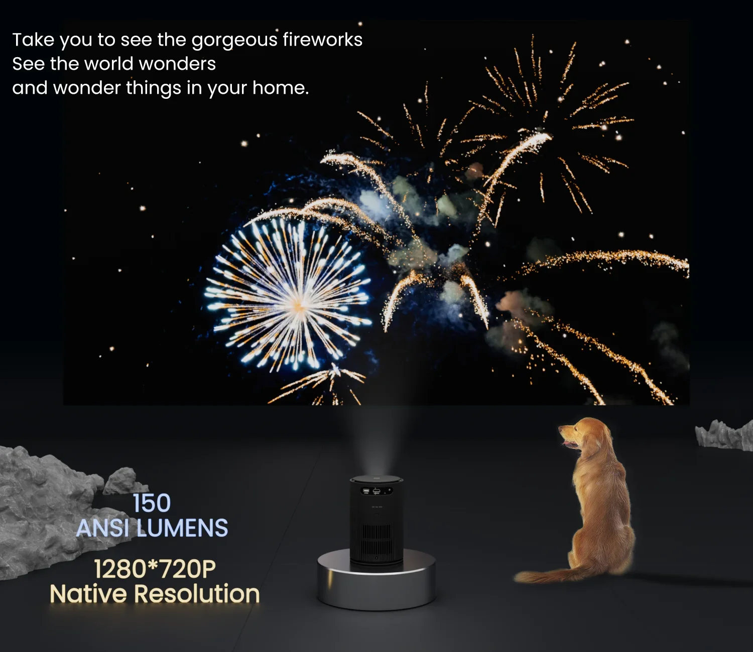 Proyector inteligente Android 9,0 para el hogar, altavoz incorporado, WIFI, interactivo, BT5.1, vídeo de EE. UU., cine en casa, teléfono LCD portátil