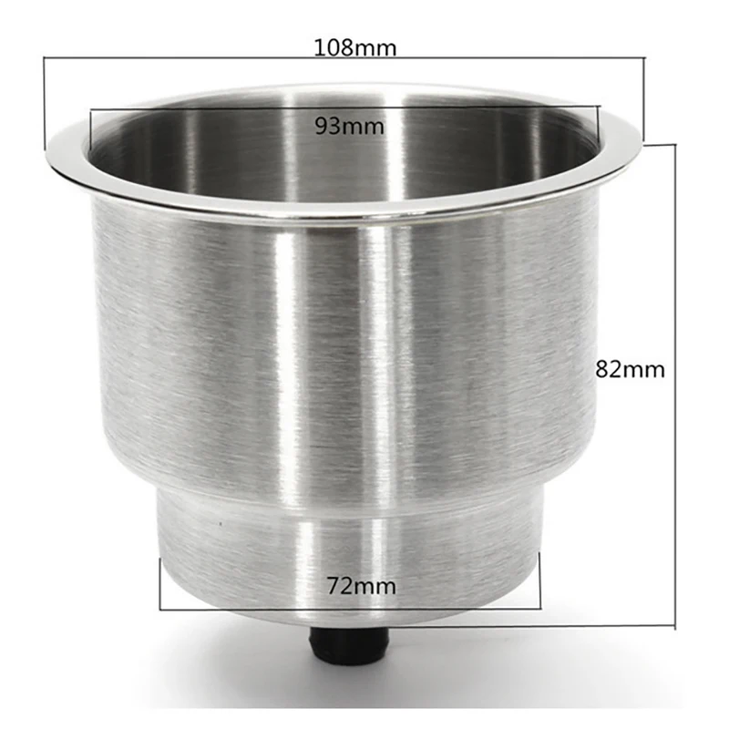 4PCS Recessed Stainless Steel Cup Drink Bottle Holder with Drain Marine for Boat Rv Camper Car Truck Two Stage