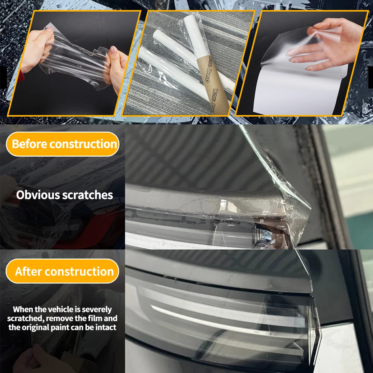 PPF 7.5MIL الشفافية غير مرئية غطاء سيارة من البولي يوريثان مقاومة للخدش سطح الطلاء إصلاح السيارات الخدوش غير مرئية فيلم سيارة كامل #6