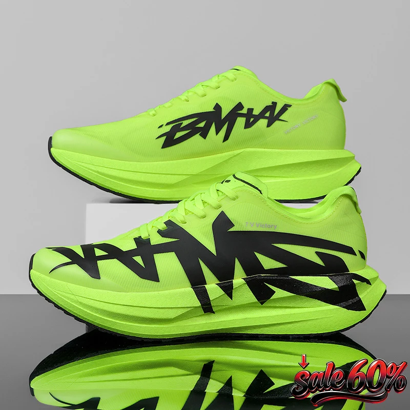 Men Running Shoes Air Cushion Jogging Shoes Carbon Board Marathon Sports Breathable Lightweight Women's Nonskid Casual Sneakers