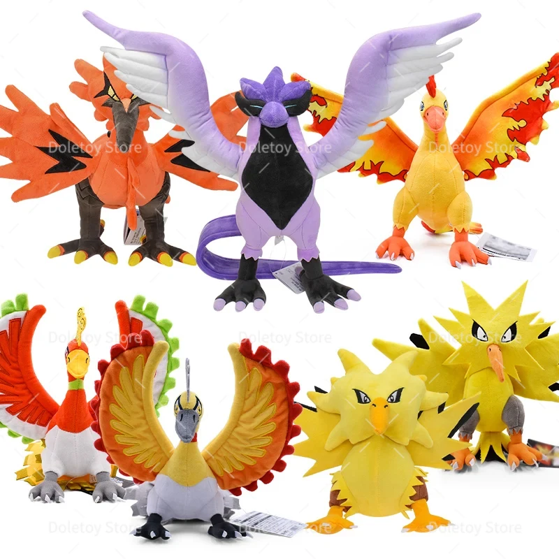 Плюшевые игрушки Pokemon Galarian Articuno Galarian Zapdos Pidgeotto Zapdos Volcarona Shiny Ho-Oh Vivillon Moltres Мягкие мягкие игрушки