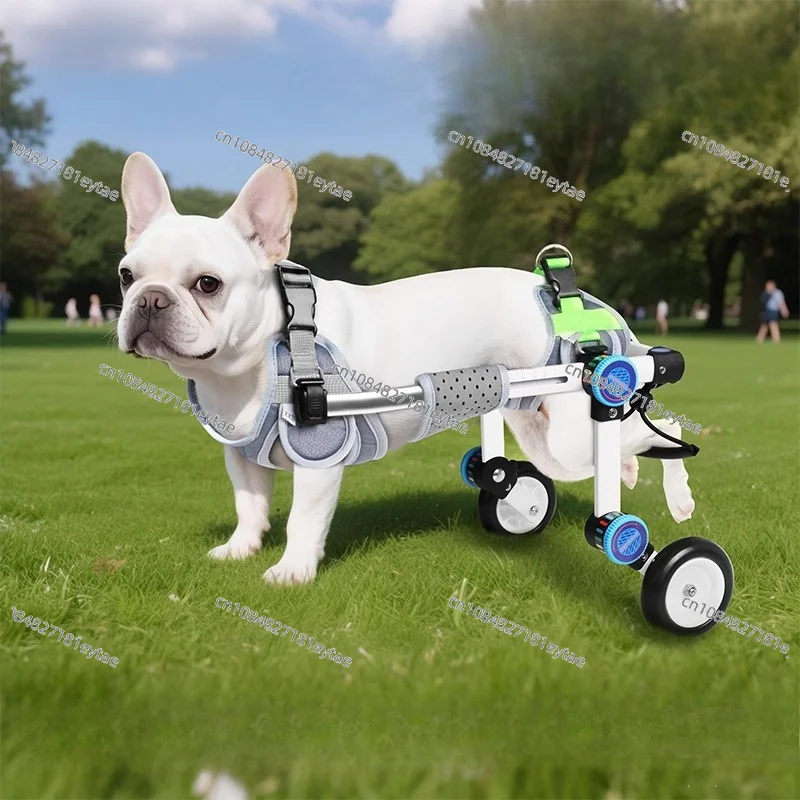 

Foldable Aluminum Alloy Pet Wheelchair for Dogs Cats Rear Leg Mobility Aid Adjustable Rehabilitation Cart