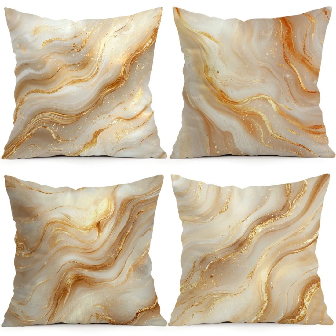 1pcs/4pcs White Gold Marble Cushions Pillowcase Polyester Cushion Cover Throw Pillow Pillowcover Home Car Sofa Decor