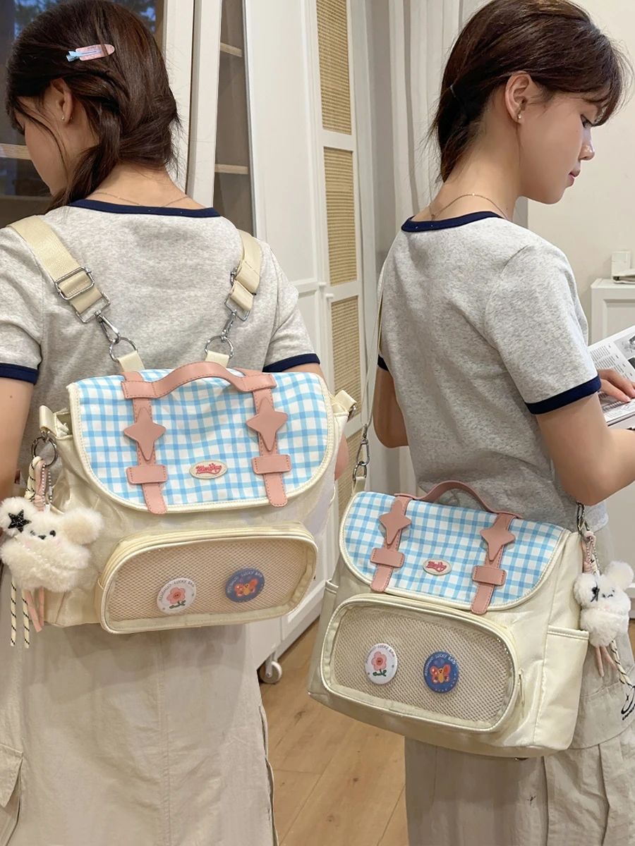 

Универсальная женская сумка с двойным уплотнением, новинка 2025, студенческая сумка на одно плечо с наклонным крестом, сумка для боли, студенческая сумка для репетитора