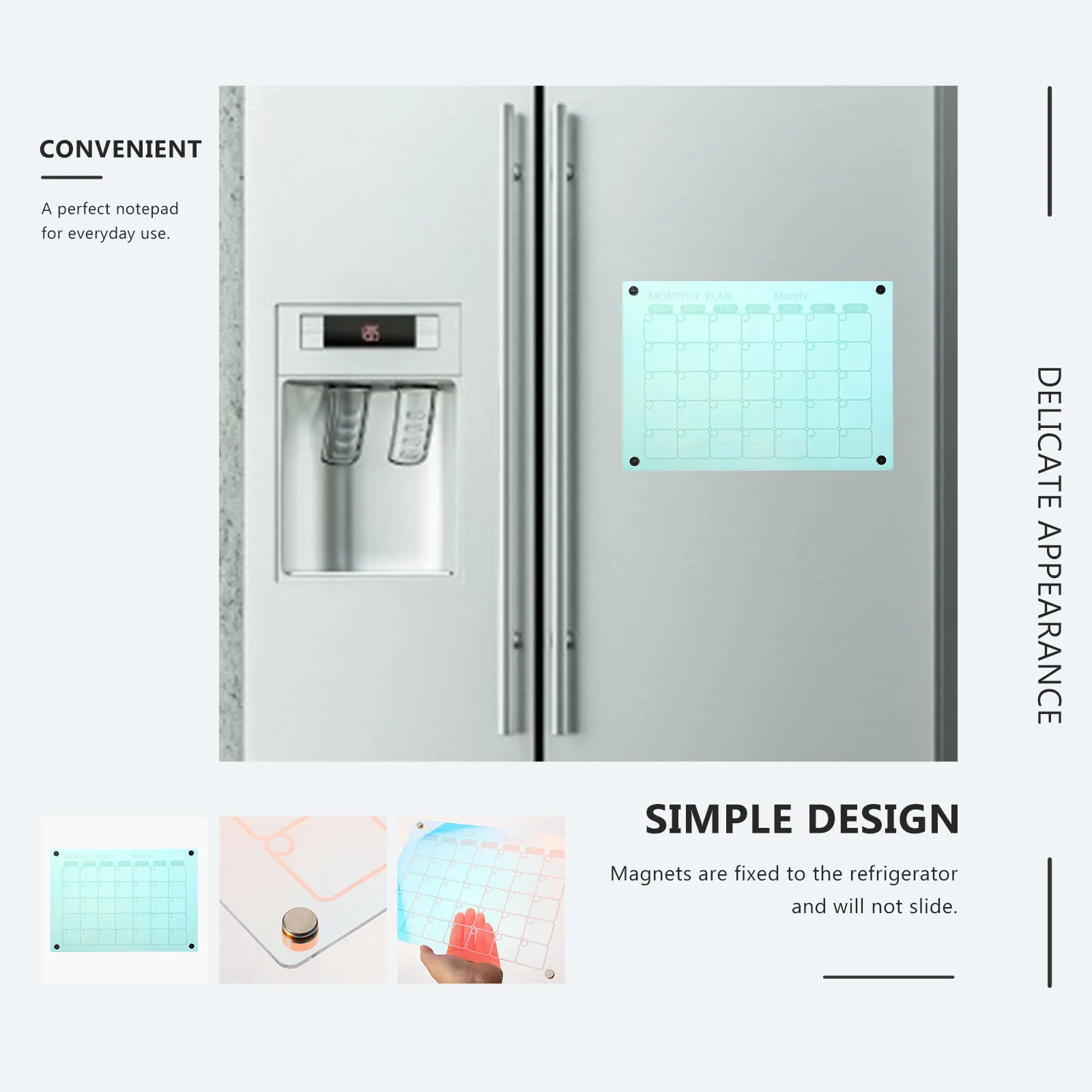 

Writing Pad Magnetic Board Dry Erase Calendar for Refrigerator Small Fridge Colorful Office