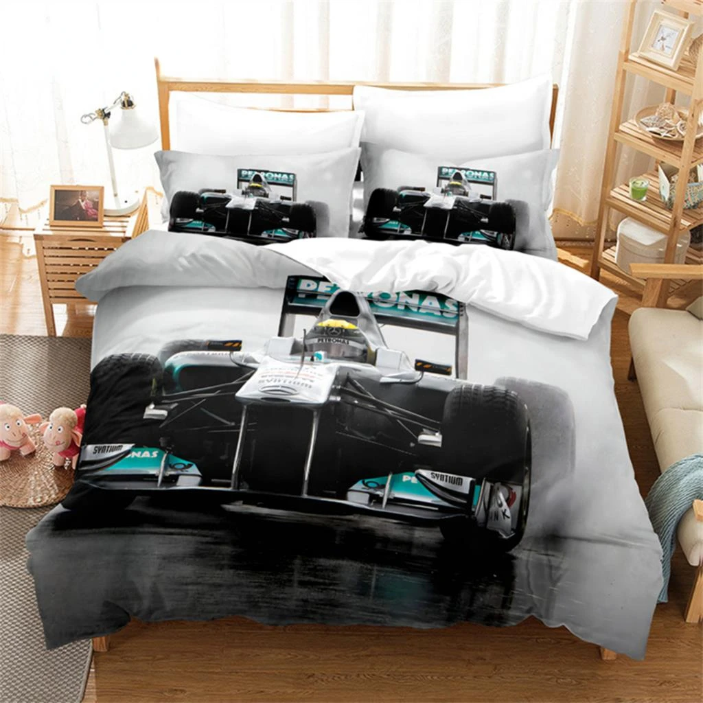 

3pcs Duvet Cover Set, Car, Racing Car Bedding Set, Soft Comfortable Breathable Duvet Cover, For Bedroom Guest Room Decor