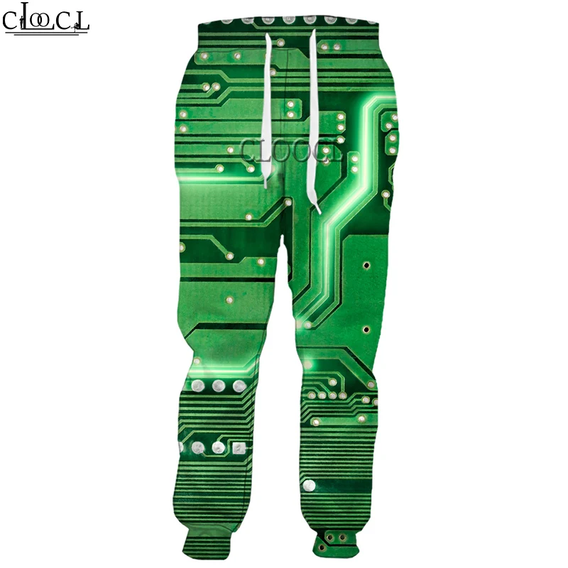 HX Electronic Chip Casual All-match Trousers 3D Printed Unisex Funny Fashion Trousers Spring Autumn Streetwear Sweatpants