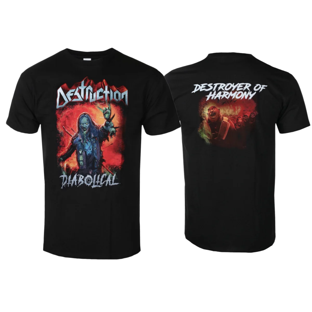 DESTRUCTION - Diabolical Print T-shirt, Unisex, Retro Thrash Metal Band Casual Street Style Top