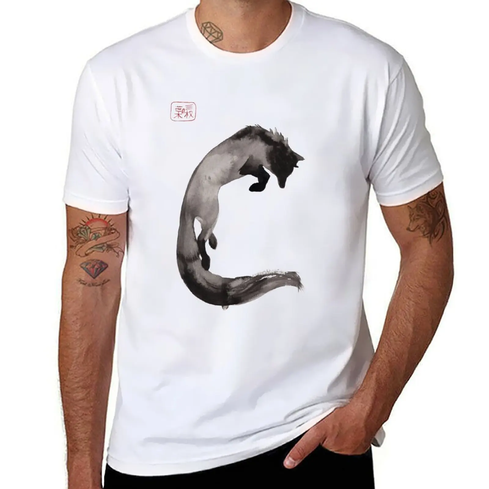 Camisa de salto, Camiseta de algodón, camiseta para hombre, hombre, camisas para hombre, camiseta de verano 100%, camiseta Fox para