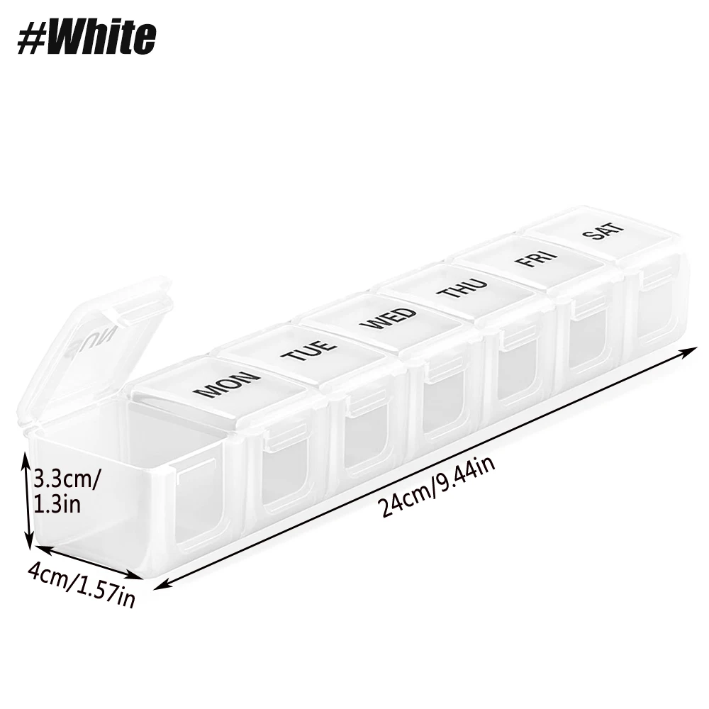 1 kleiner wöchentlicher Pillen-Organizer für 7 Tage, Tages-Pillenetui im Taschenformat, Tagesplaner, Pillenbox für Pillen/Vitamin/Fischöl/Ergänzungsmittel – Detail 7