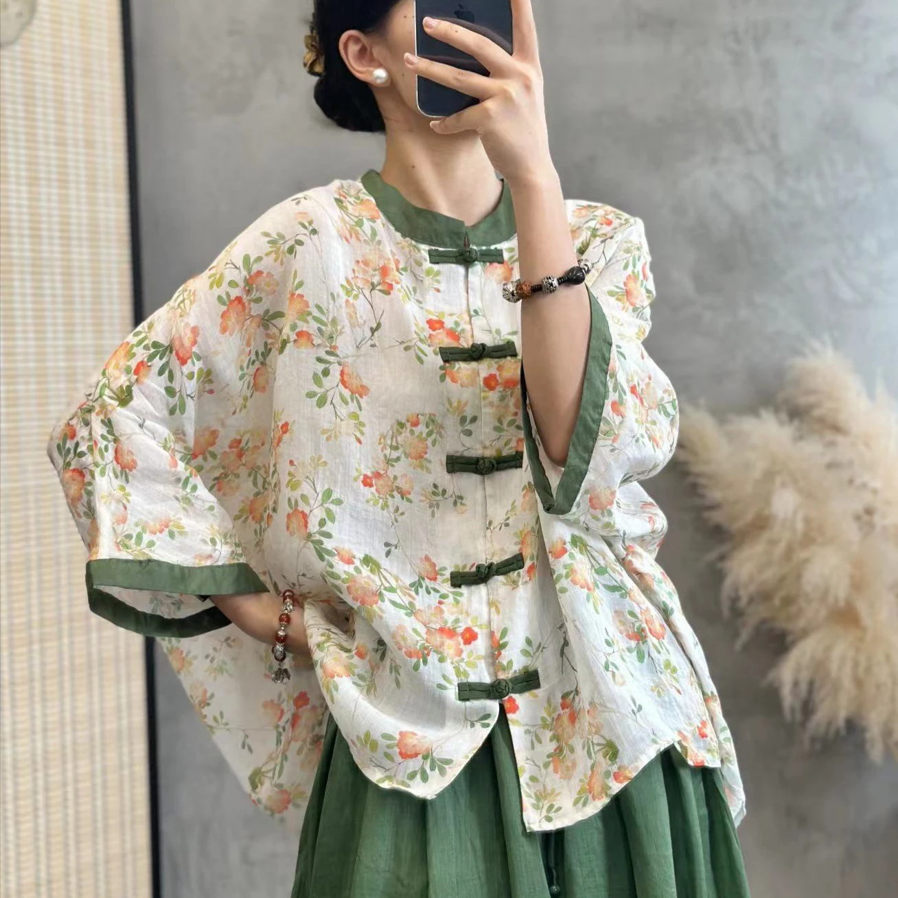 

2023 Chinese Clothes for Women Retro Linen Print Hanfu Qipao Tops Tang Blouse Shirt Ladies Oriental Modern Cheongsam Jackets