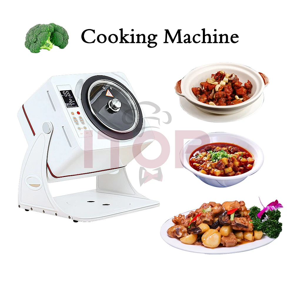 ITOP Automatic Cooking Machine Smart Touch Screen Panel Set Time Temperature 6L Non-stick Wok Efficient Cooking Robot 220-240V