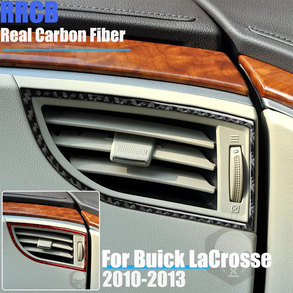 For Buick LaCrosse CX CXL CXS 2010 2011 2012 2013 Flexible Real Carbon Fiber 2-Piece Side Air Vent Trim Set