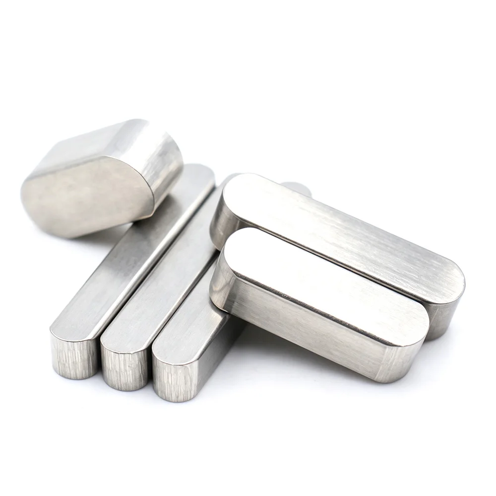 304 Stainless Steel GB1096 Type A Round End Flat Key Pins Keyway Shaft Transmission Coupling Key Bars M3 M4 M5 M6 M8 M10 M12 M16