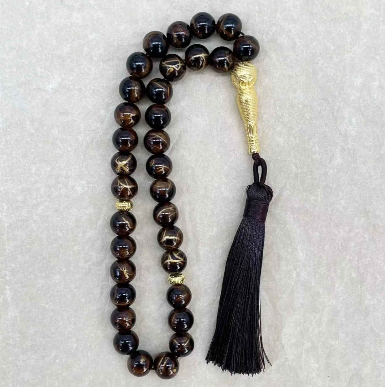 10mm Stone 33 Prayer Beads Islamic Muslim Tasbih Allah Mohammed Tasbeeh Rosary For Women Men Bracelets Tassel Pendant Jewelry