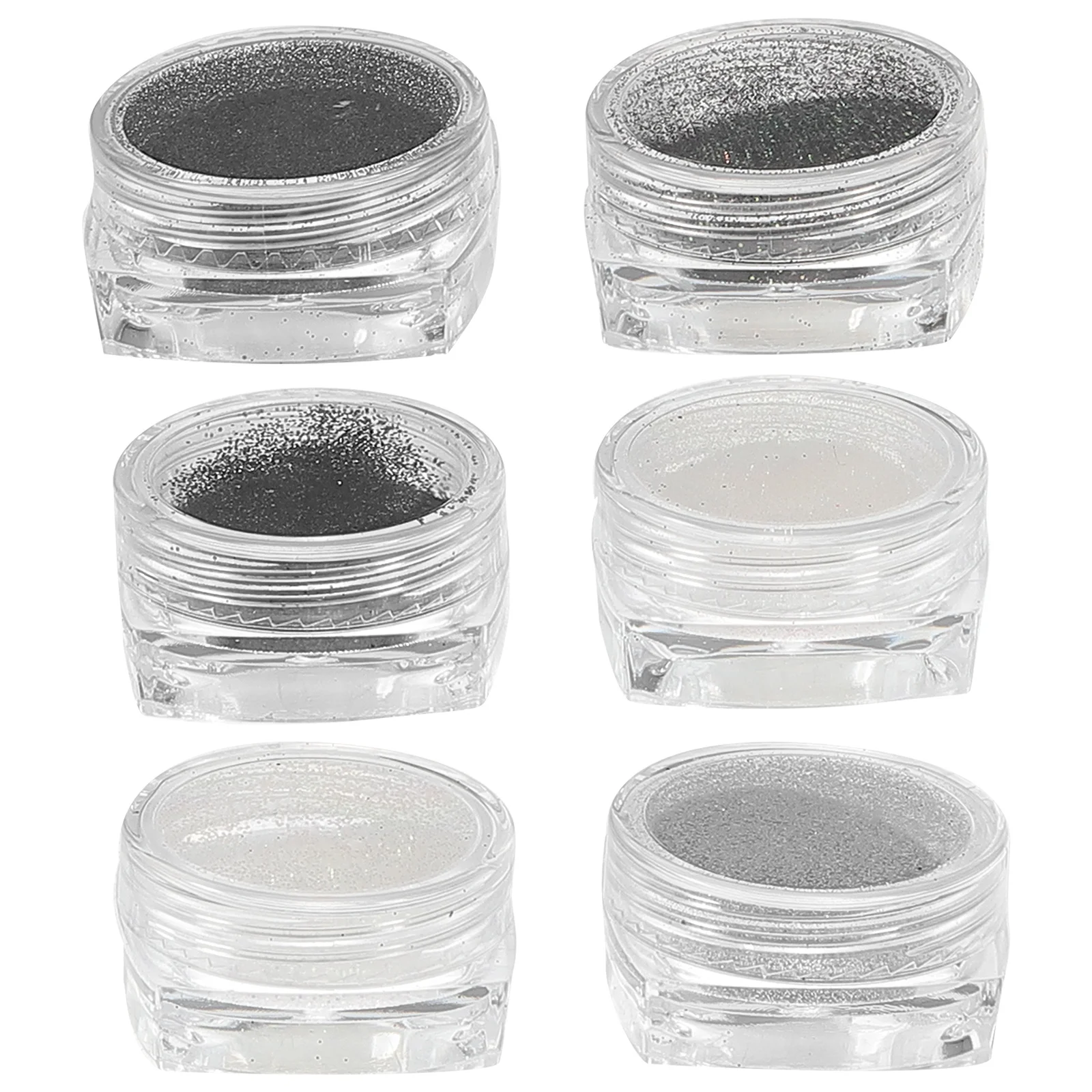 

6 Boxes Nail Glitter Powder Set Iridescent Fine for Gel Acrylic Natural False Nails Creative Nail Art Decoration