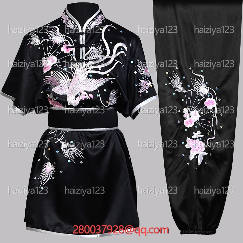 

Вышивка Феникс Wushu форма для кунг-фу костюм Боевые искусства одежда чанцюань одежда гоночный костюм для женщин девочек детей взрослых