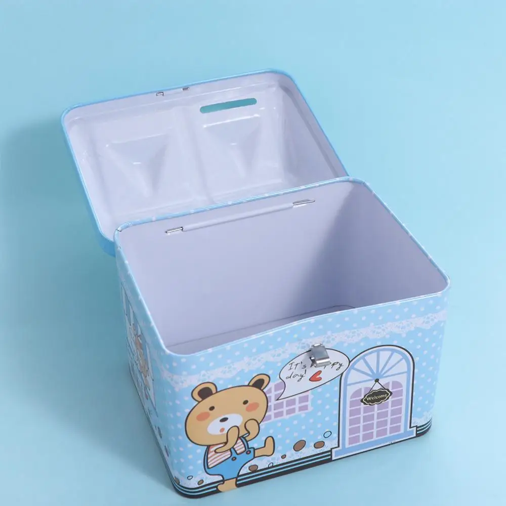 Metal House Shape Piggy Bank Cute with Key Lock House Coin Box Creative Coin Safe Storage Box Christmas Gift