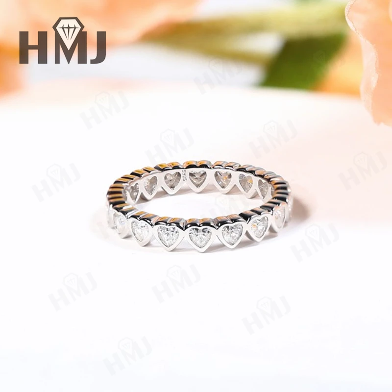 

Ring Customize Heart Shape 10K 14K 18K S925 Moissanite Diamond D Color Proposal Engagement Wedding Banquet Band Premium Gift