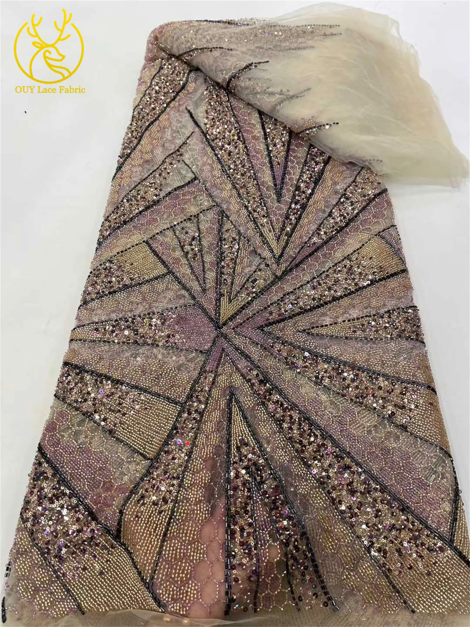 فاخر النيجيري الأفريقي مطرز العريس أقمشة الدانتيل 2025 جودة عالية الفرنسية الترتر شبكة نسيج الدانتيل فستان حفلات الزفاف المواد