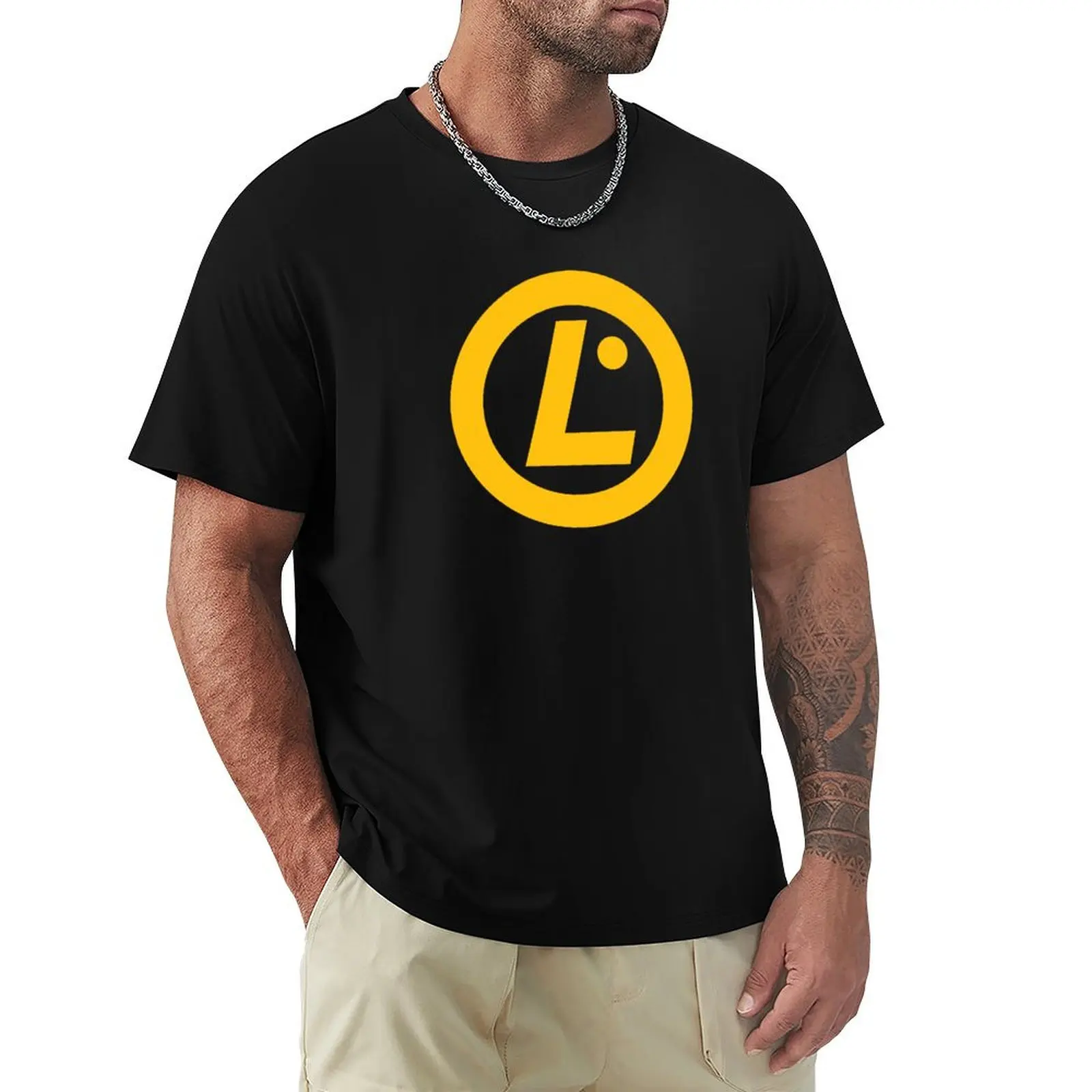 LPI yellow logo Linux Professional Institute T-Shirt Work Daily Short Sleeve Top