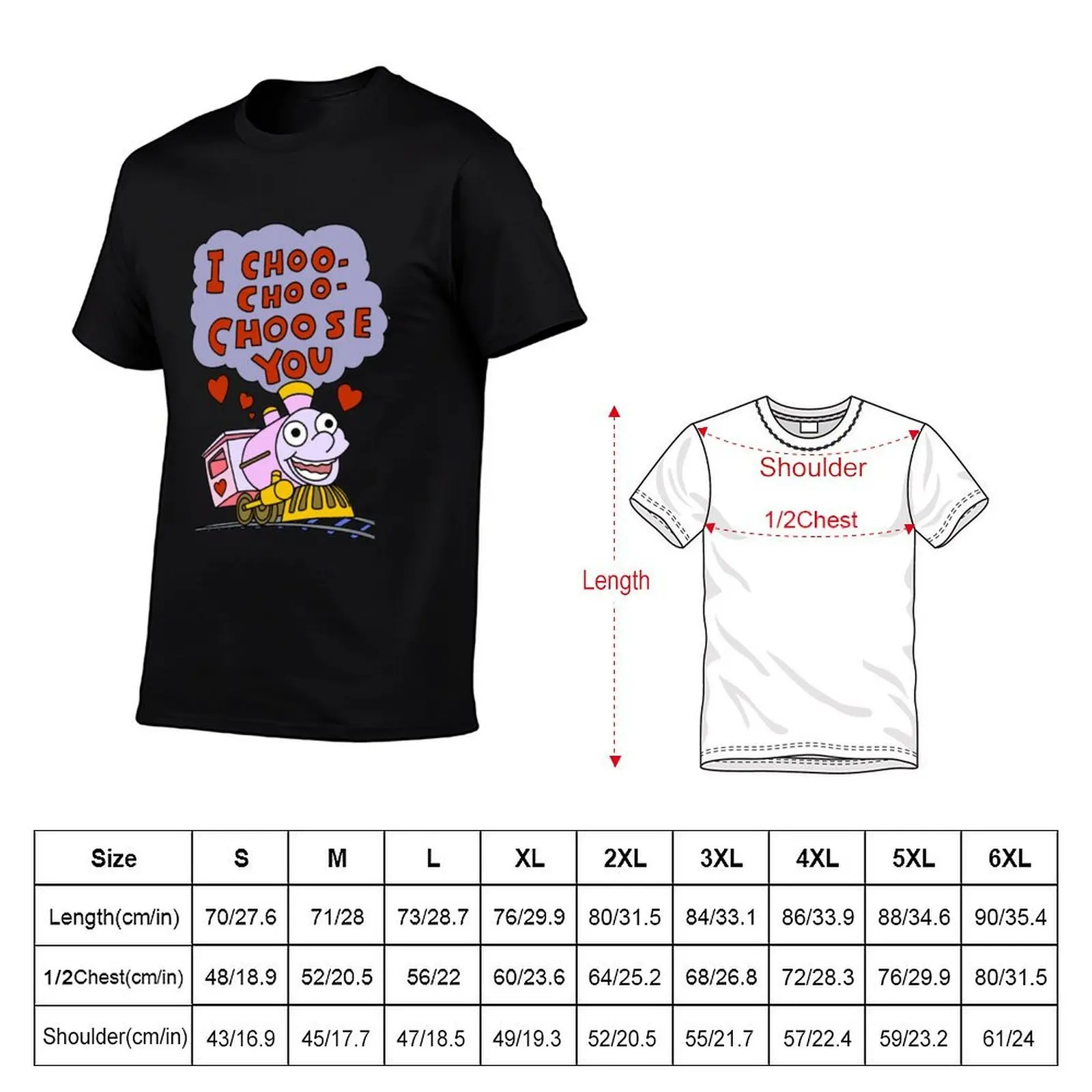 I Choo Choo Choose You T-Shirt, Summer Casual Cotton Tee, Oversized Streetwear Tops, Vintage Graphic Print, Unisex Men Women