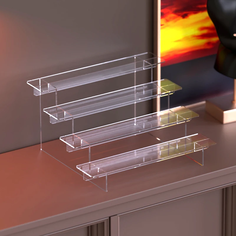Acrylic ladder display shelf, blind box display shelf, transparent anime manual signboard model shelf