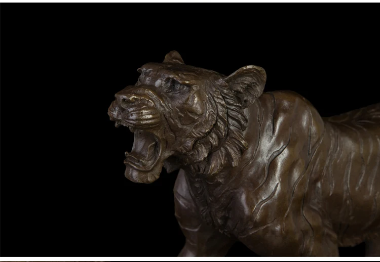 GOOD -TOP COOL -office home LIVING ROOM TOP ART Decor --46CM LARGE Wild CAT animal tiger ART bronze statue sculpture Decoration