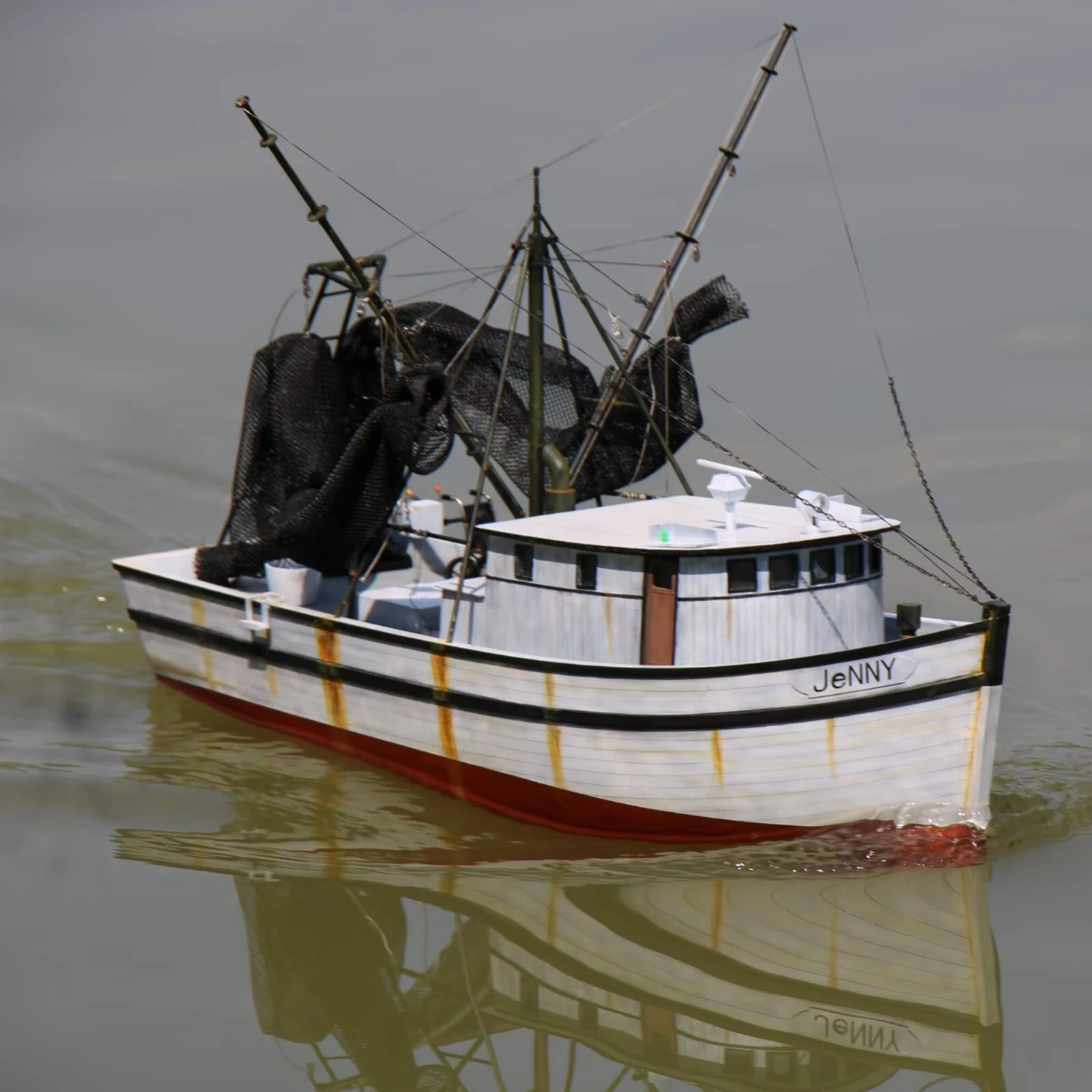 1/20 RC قارب 60 سنتيمتر محرك واحد جيني التحكم عن بعد الروبيان السفن مع الرادار الديناميكي RC Schiffe نموذج RTR سفينة لعبة الصبي هدية #2