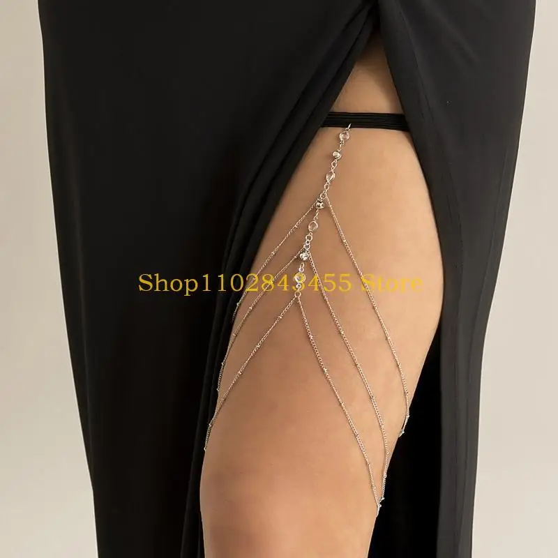 49MC Keren Multi Lapisan Paha Rantai Tubuh Rantai Harness Gothic Garter Belt Fashion Pantai Pesta Malam Pasokan Tubuh