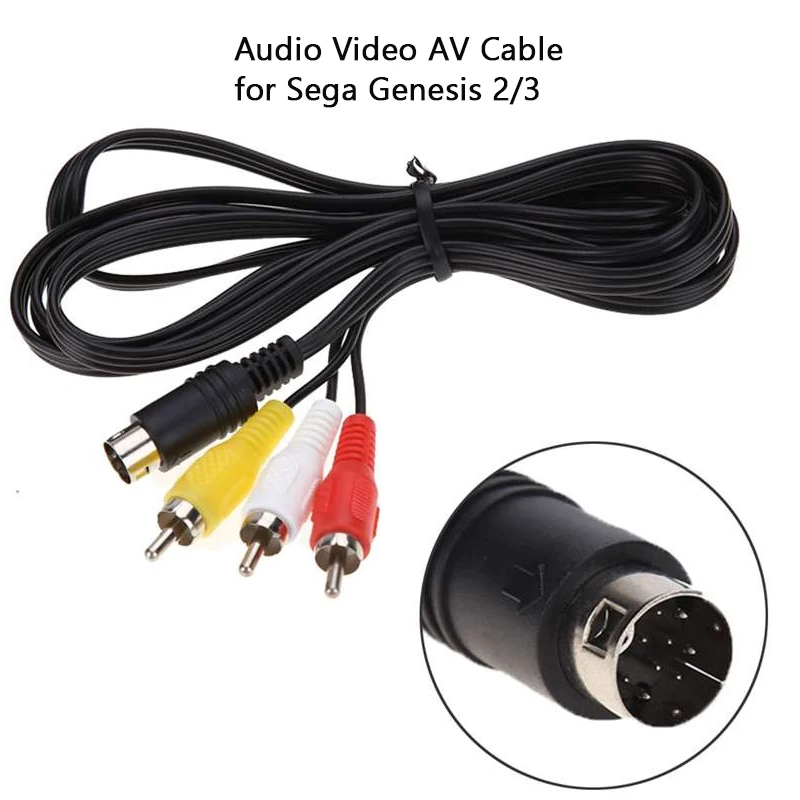 3RCA 1.8 m 9 Pin Audio Video AV Cable for Sega Genesis 2 Sega Genesis 3 Game A/V Connection Adapter Cord Wire Component AV Cable